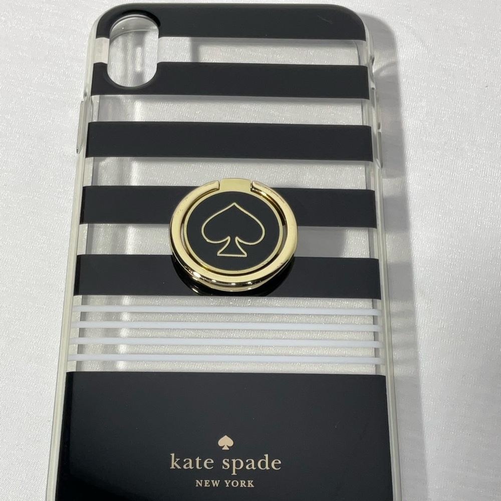Kate Spade iPhone X & XS Case, Hardshell with Ring Stand, Black - Picture 2 of 12
